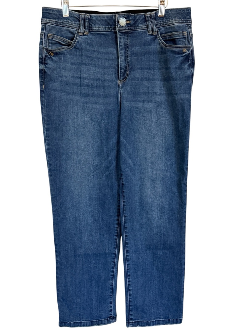 Democracy Ab Solution Straight Leg Jeans Women’s 14 Medium Wash Stretch